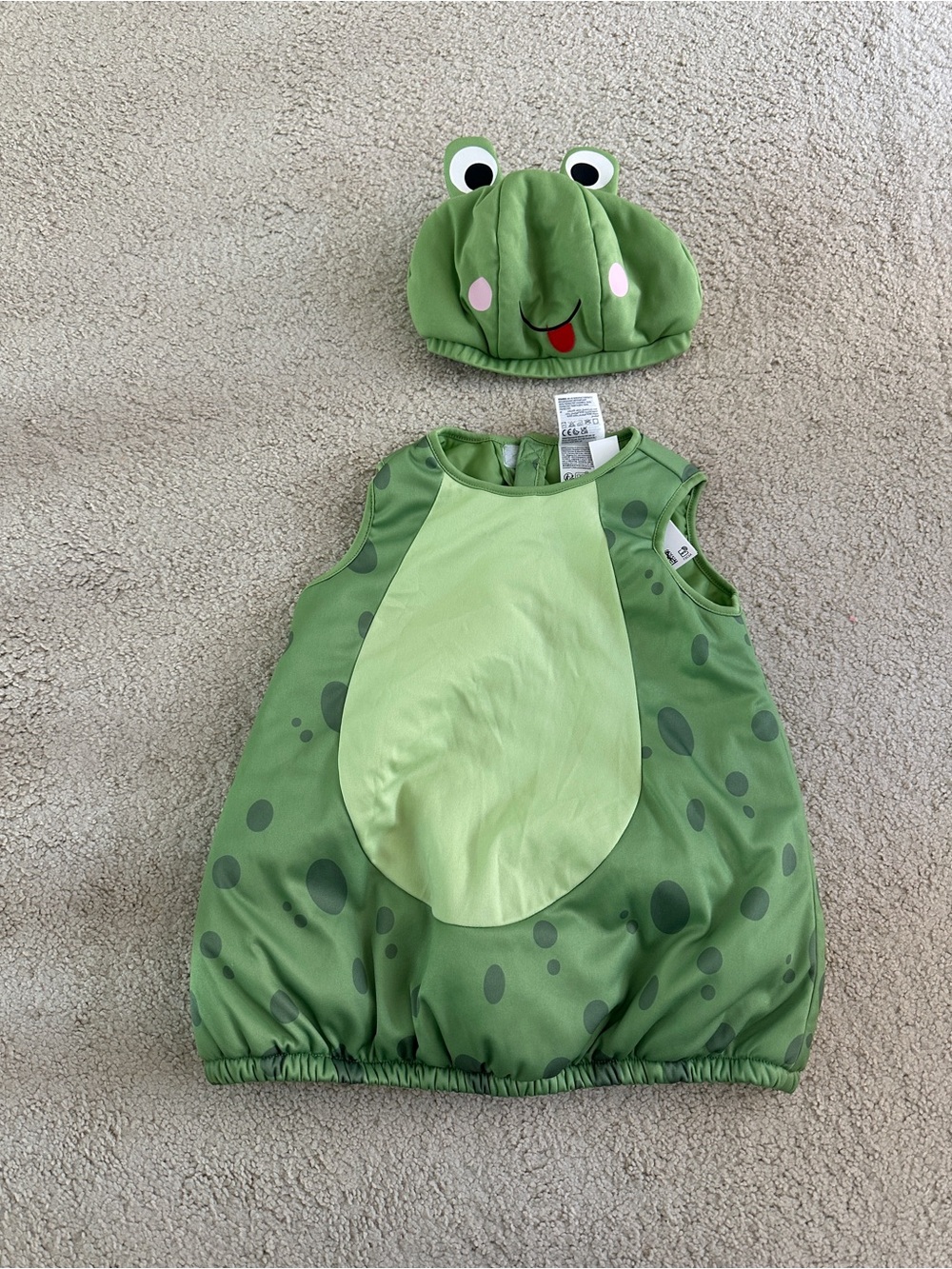 NWT H&M Kids Green Frog Costume Matching Frog Hat Size 3-4T
